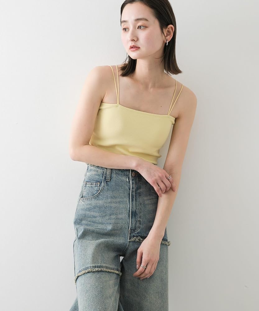 シップスカラーズ　ダブルクロス　キャミサロペット　タグ付き未使用品 Lace Ladies キャミソール ソリッドカラー クロス ダブル